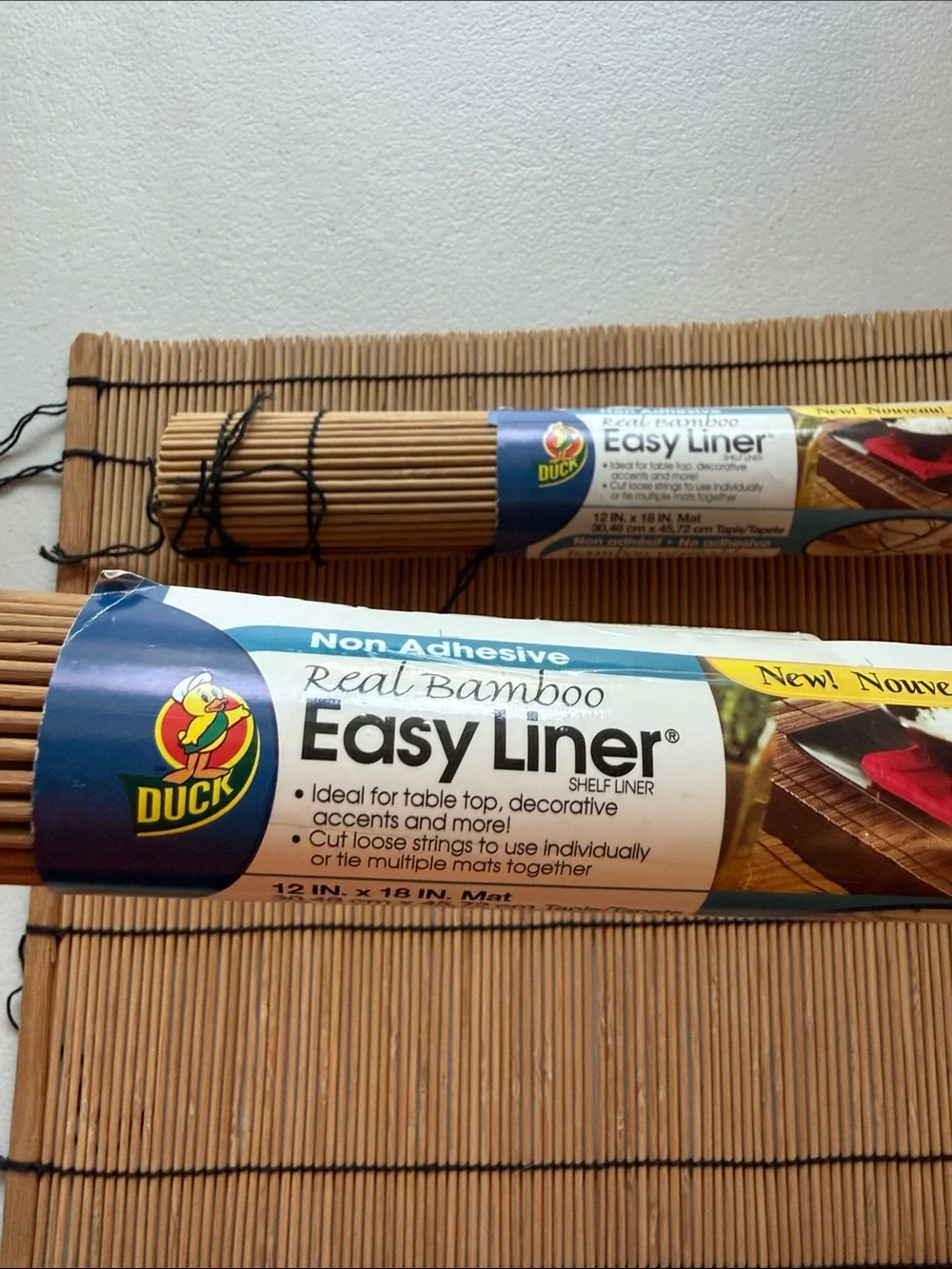 Vintage Duck Easy Liner Bamboo Kitchen Shelf/Drawer Liner - Natural Brown Lot 3